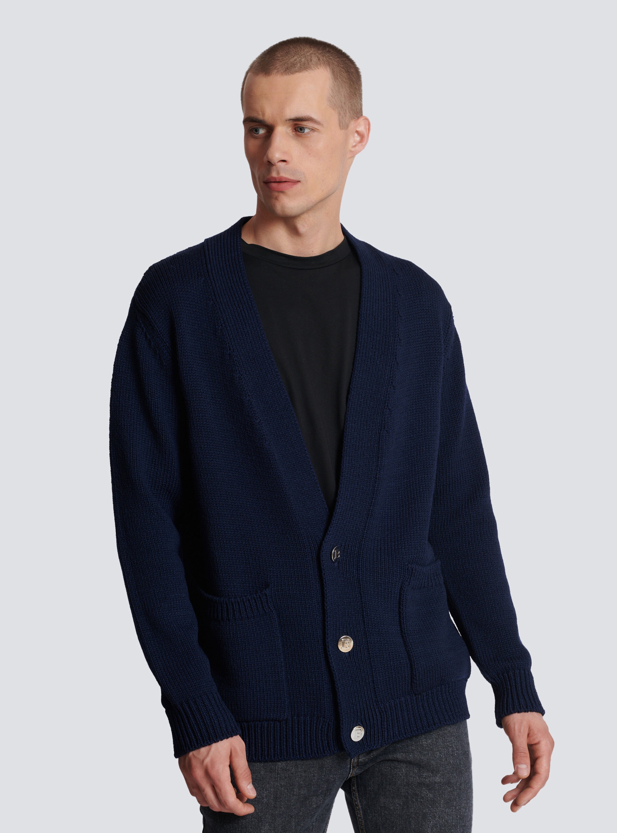 Balmain Paris logo knit cardigan - 7