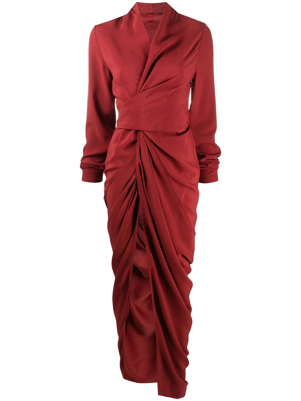 draped wrap-effect crepe dress - 1