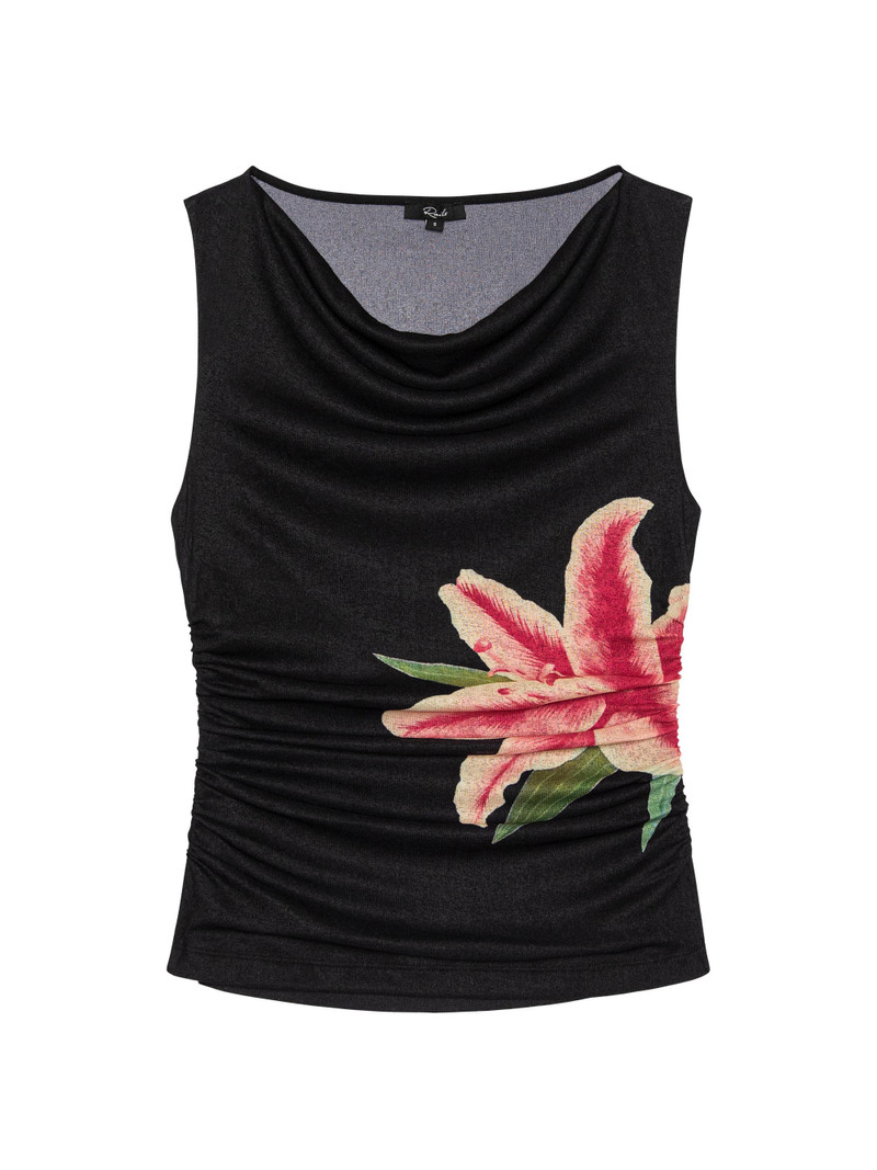 Women's Fete Floral Draped Top - Peach Lily 1