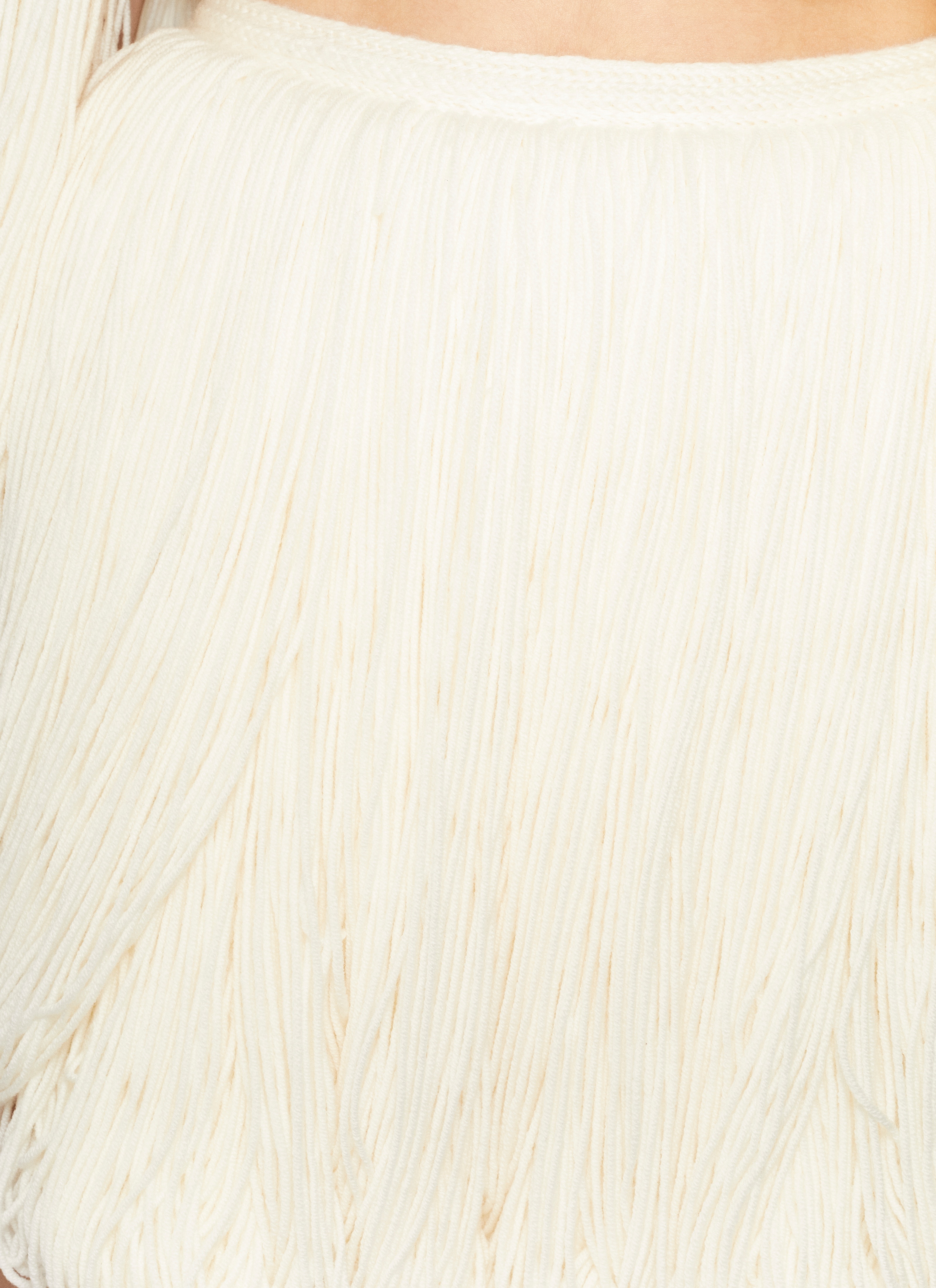 MINI SKIRT WITH KNITTED FRINGES - 5