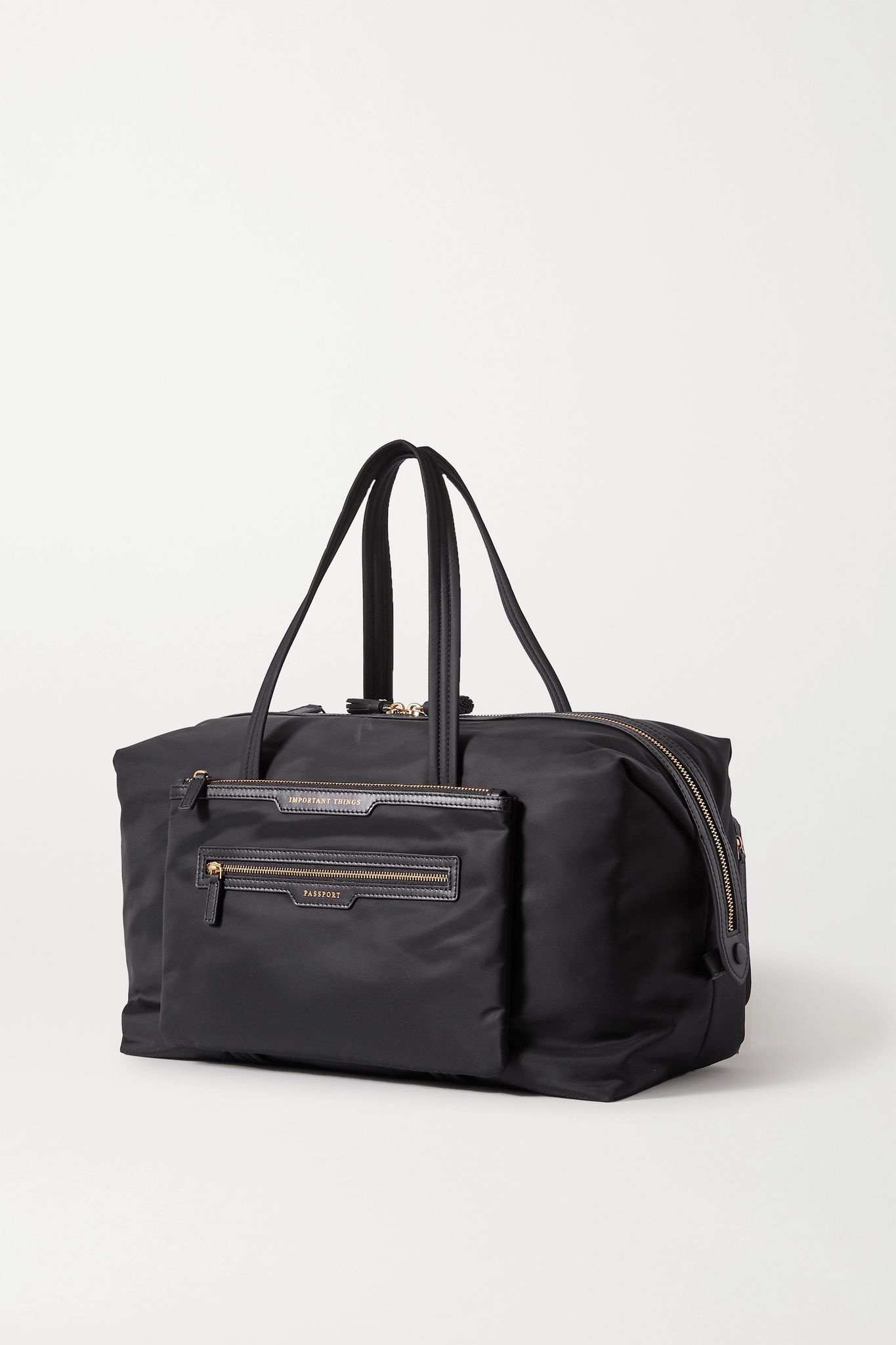 Inflight leather-trimmed shell weekend bag - 3