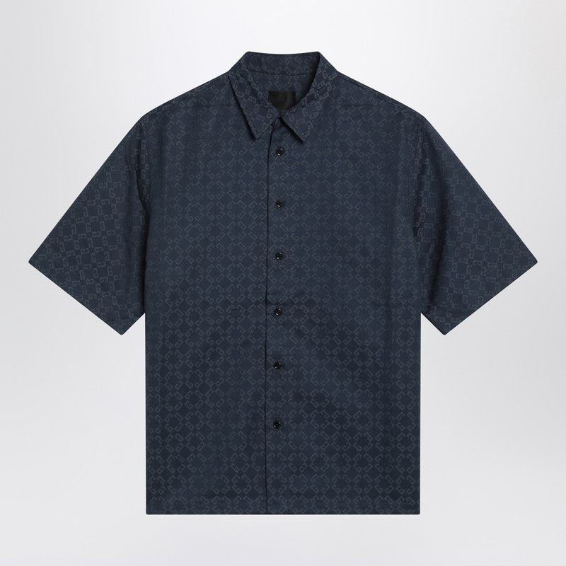 Givenchy Grey/Blue Glossy Monogram 72 Denim Shirt Men - 1