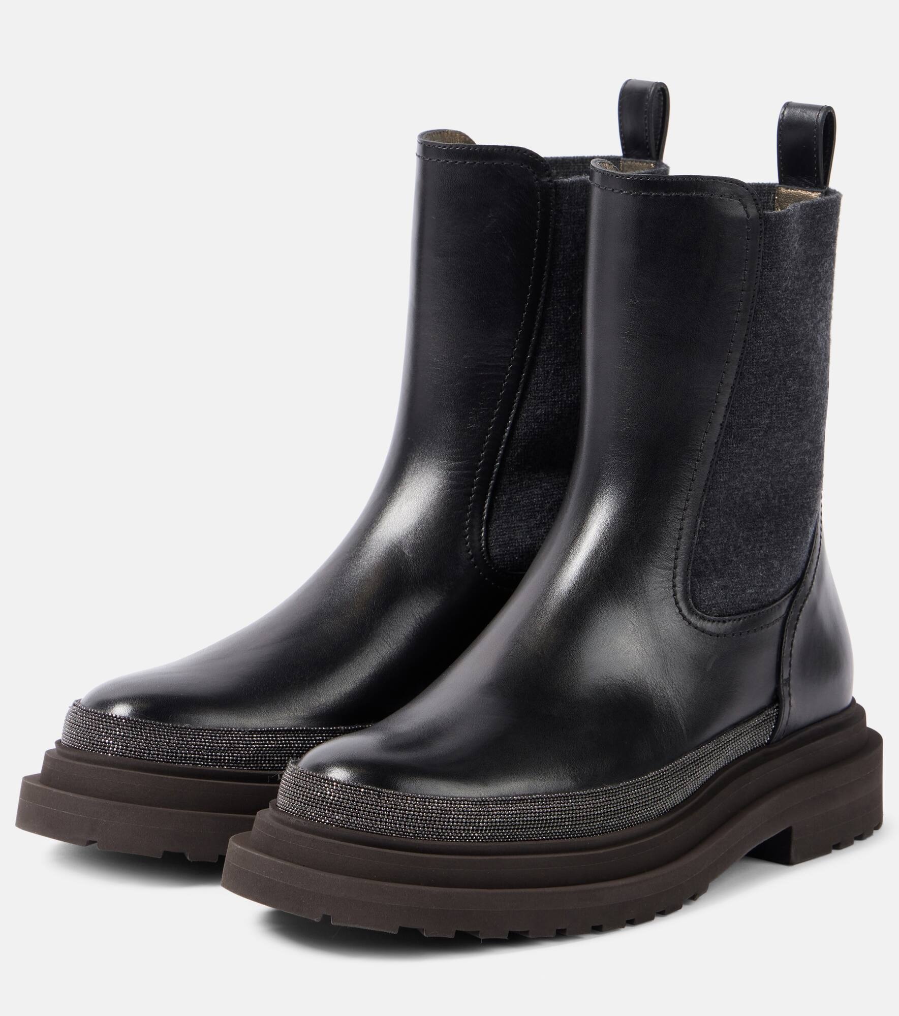 Leather Chelsea boots - 5