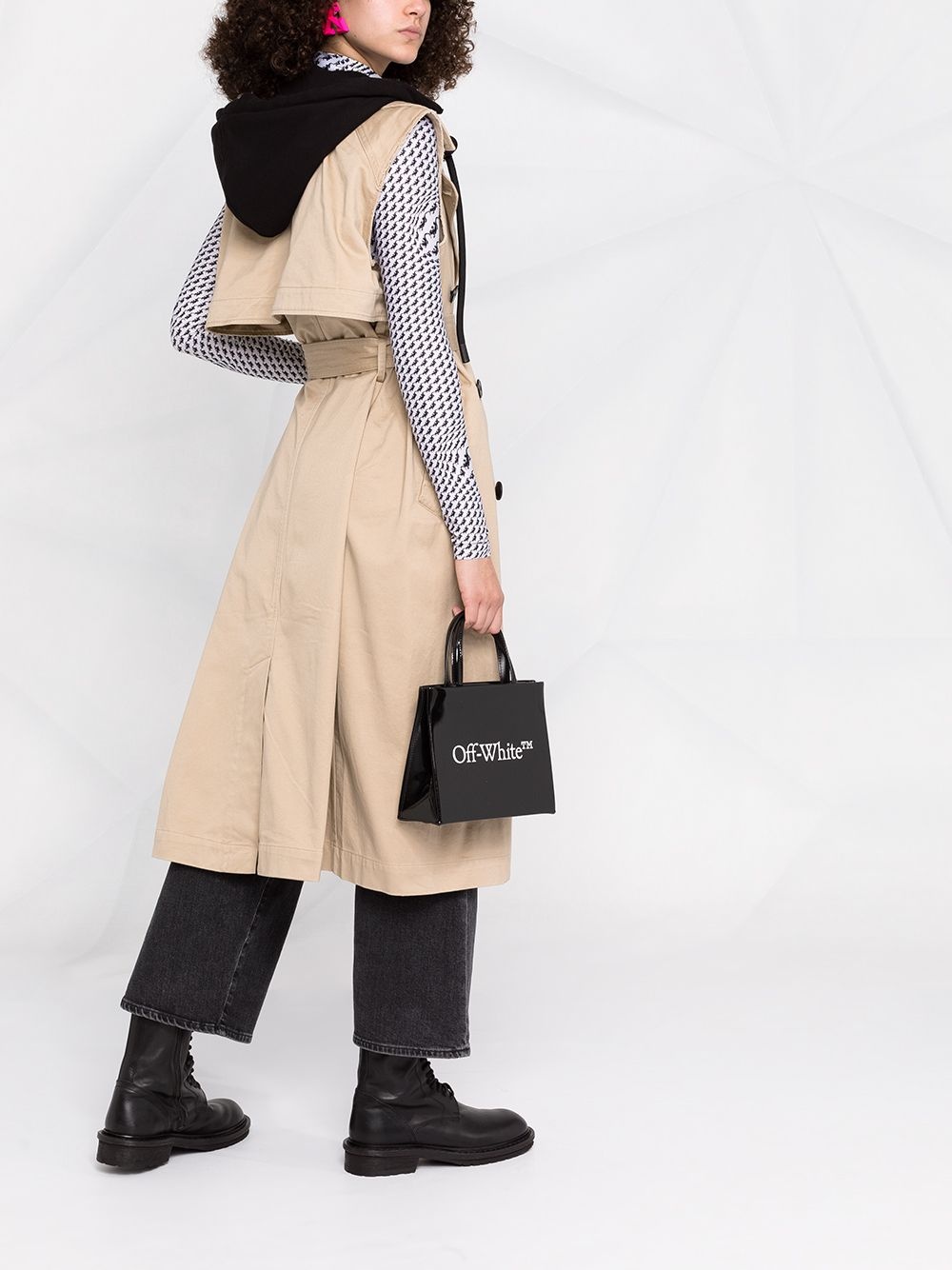 sleeveless double breasted trench coat - 6