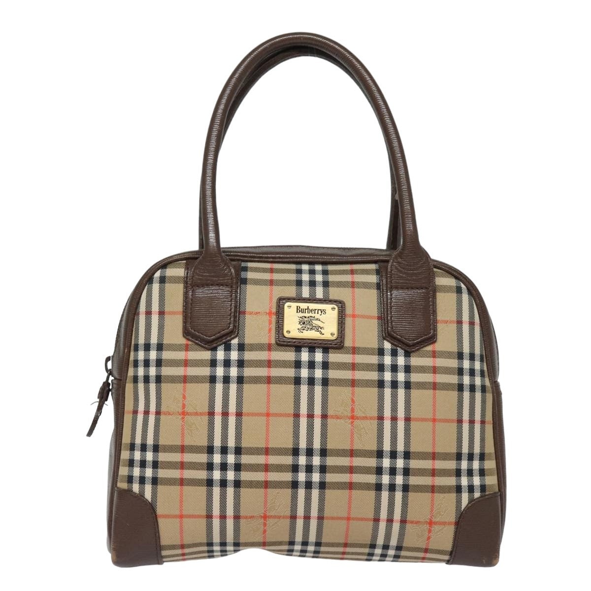 Burberry Nova Check Hand Bag Canvas Beige - 13