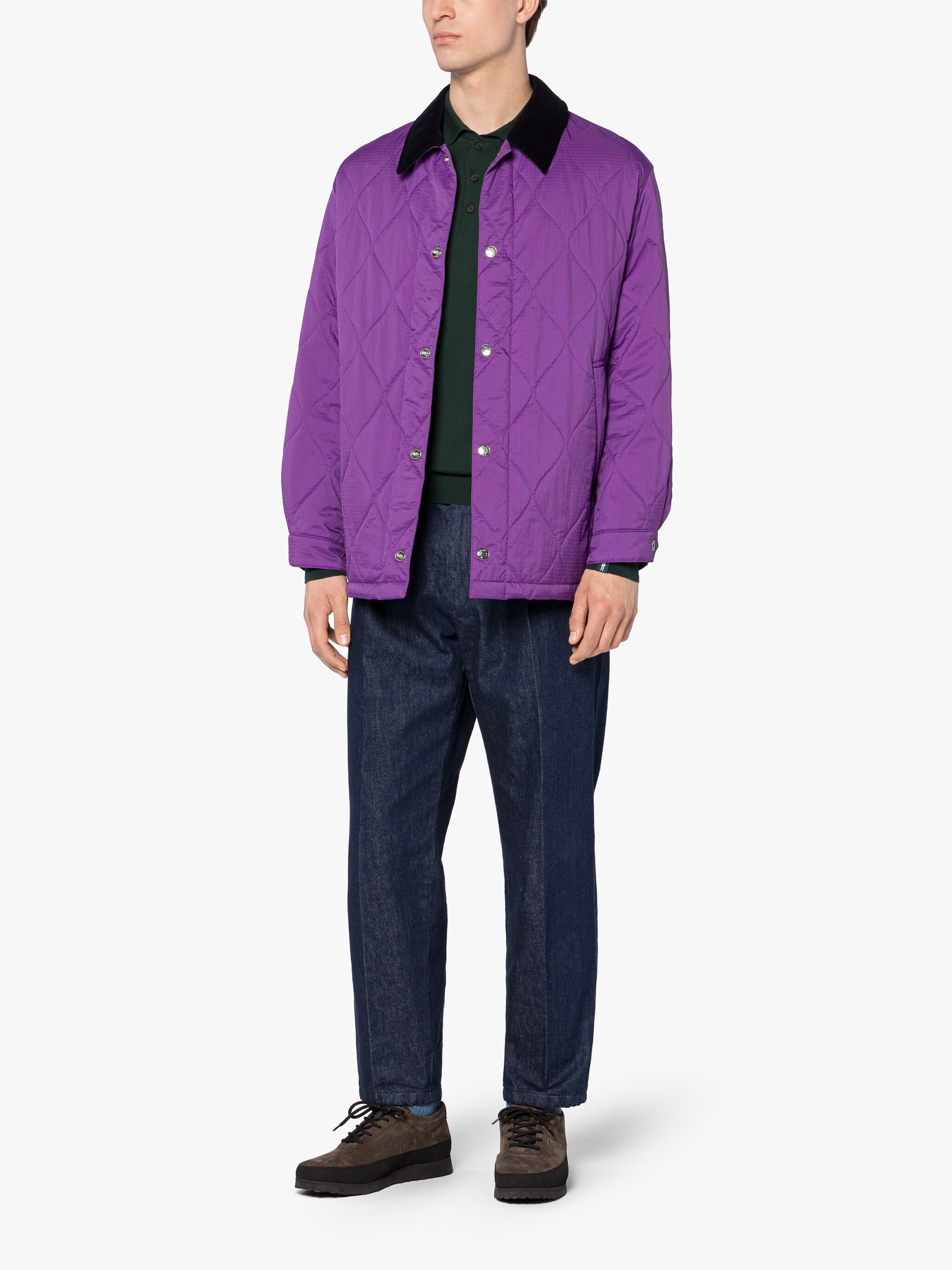 TEEMING PURPLE NYLON QUILTED COACH JACKET - 4
