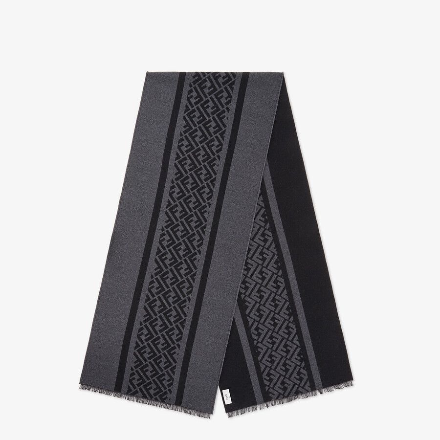 Black wool scarf - 1