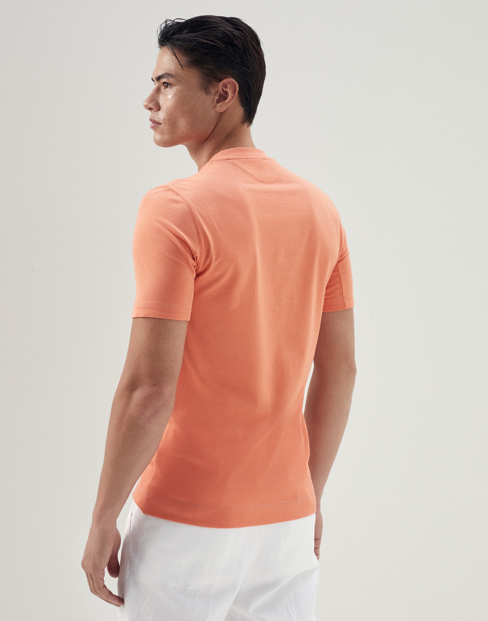 Cotton jersey slim fit crew neck T-shirt with print - 2