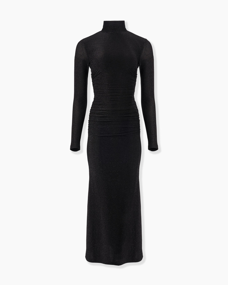 Lurex Jersey Turtleneck Midi Dress 1