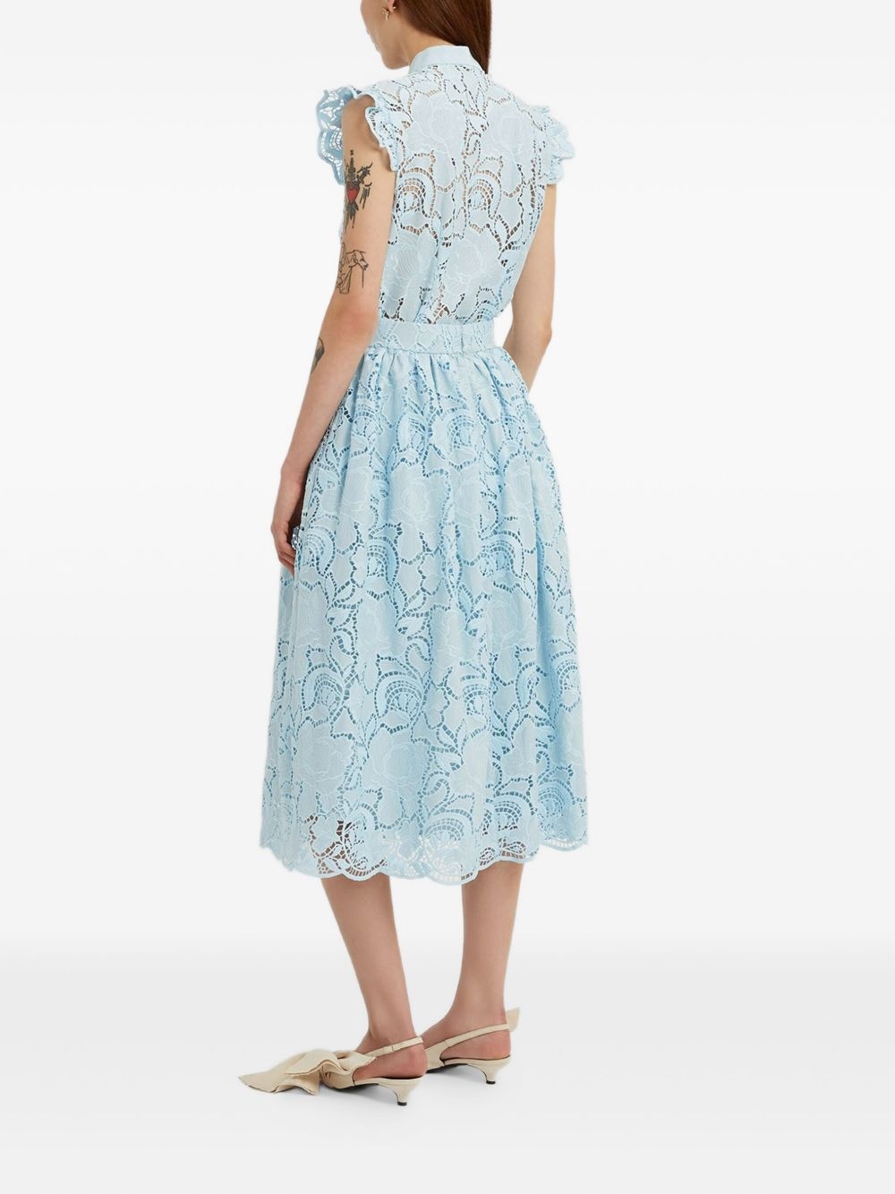 floral-lace sleeveless top - 4