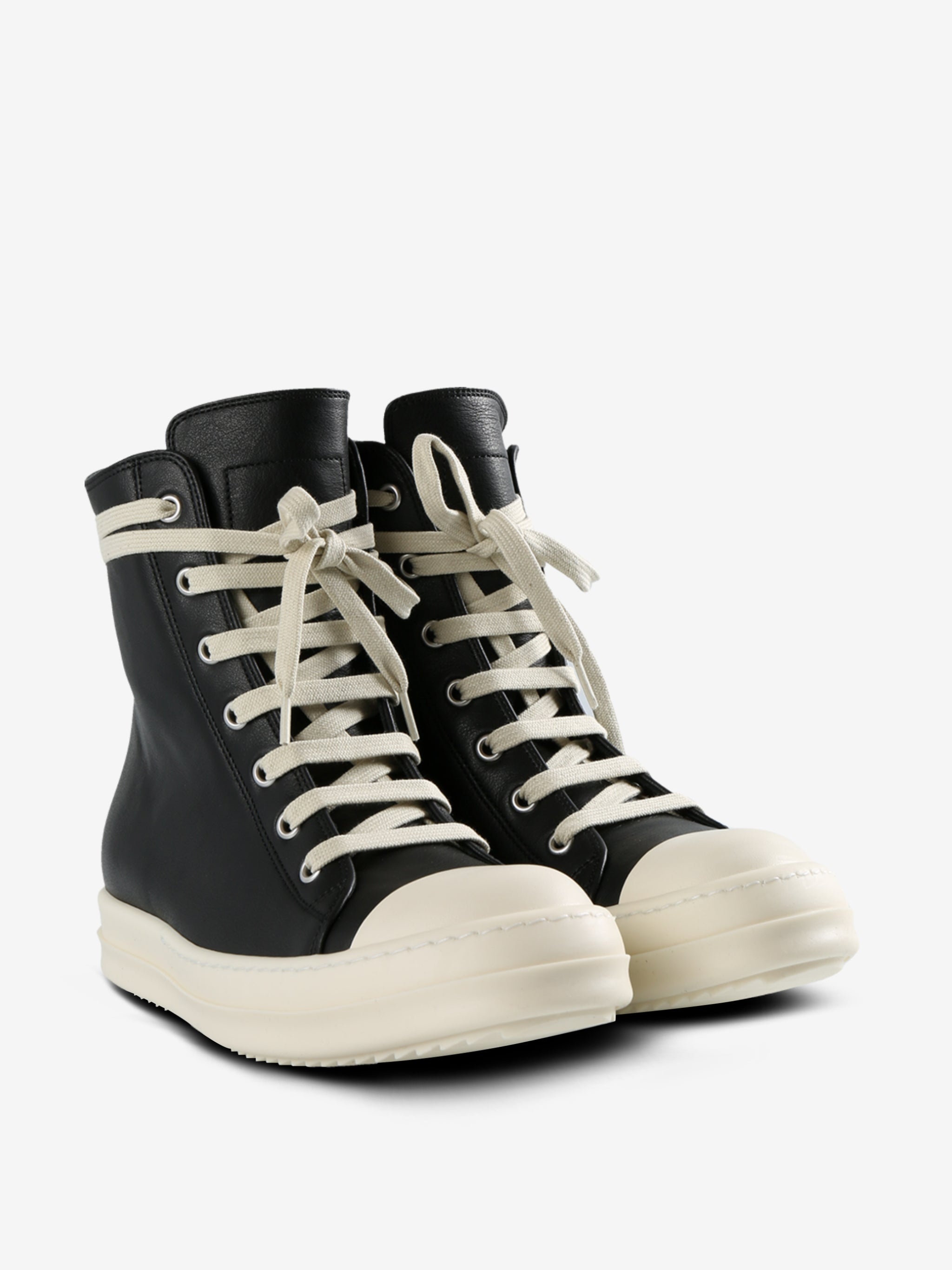 RICK OWENS - Women Leather High Top Sneakers - 2
