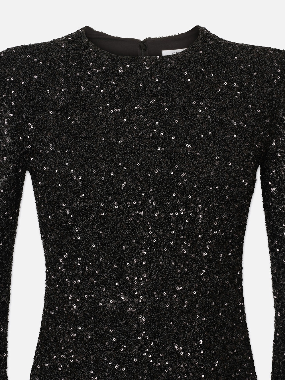 Sequin Flutter Sleeve Dress in Black - 3