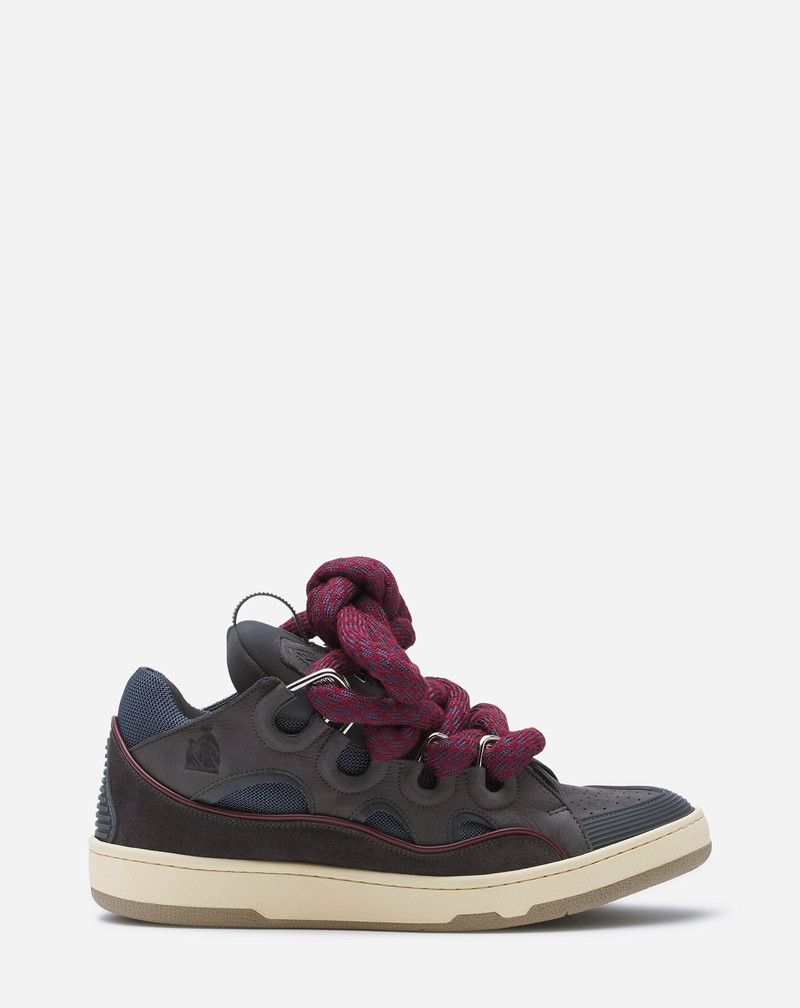 CURB SNEAKERS IN LEATHER WITH SNAKE LACES 1