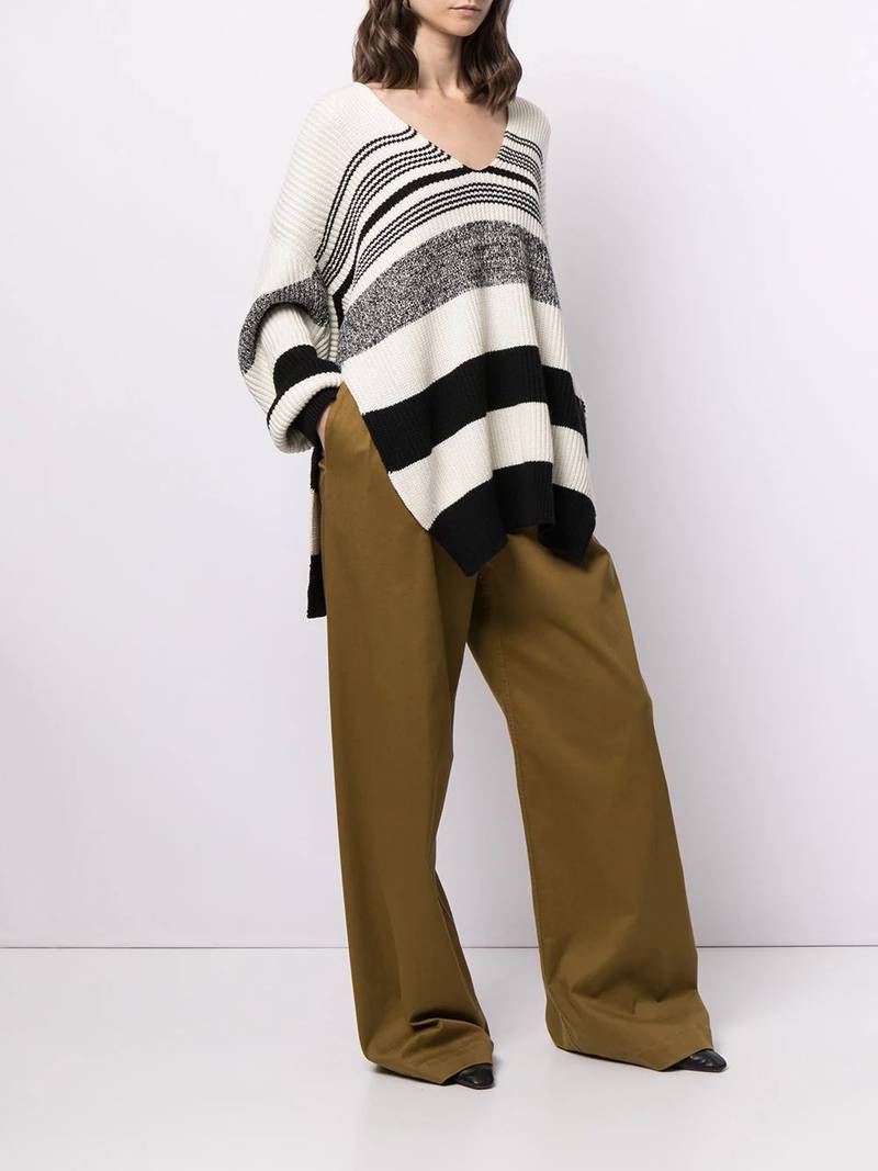 Proenza Schouler horizontal-stripe V-neck jumper outlook