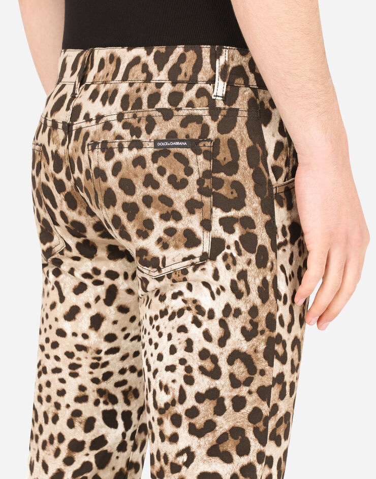 Leopard-print stretch cotton pants - 5