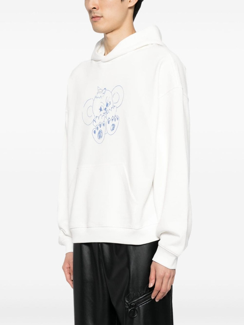 monster-print cotton hoodie 4