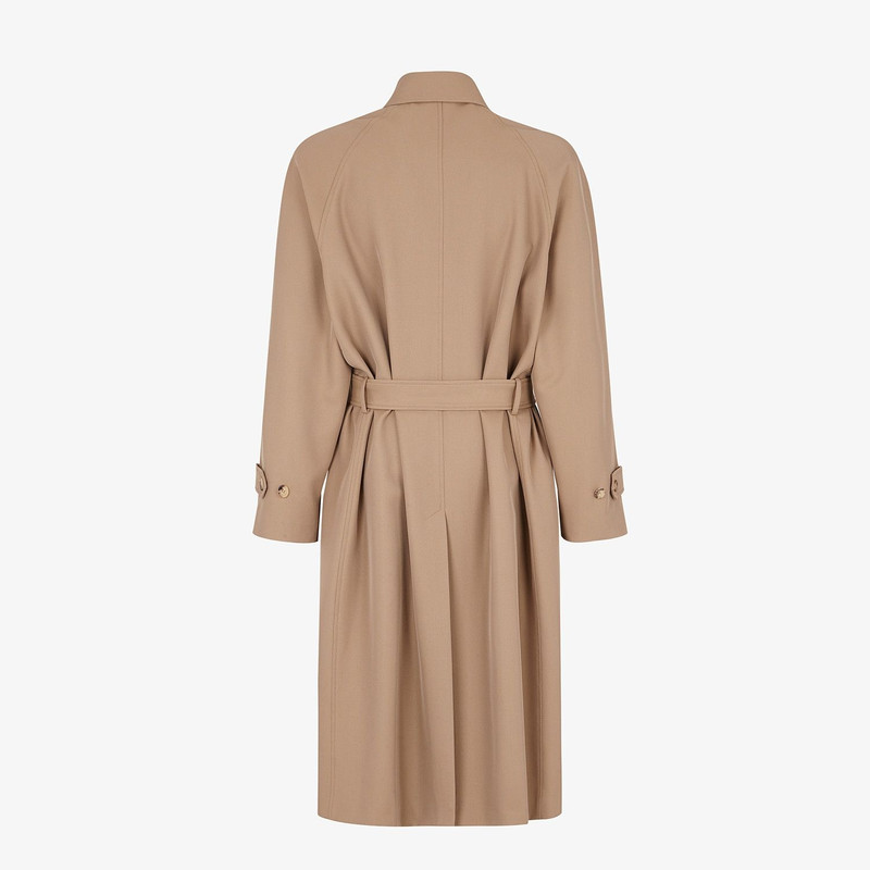 FENDI Beige wool trench coat outlook
