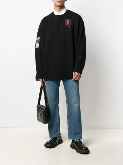 Fred Perry graphic-patch wool jumper outlook