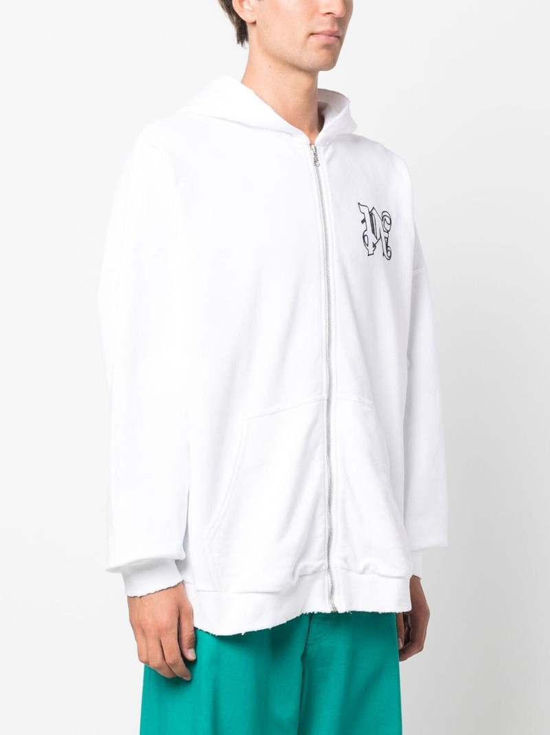monogram-embroidered cotton hoodie 3