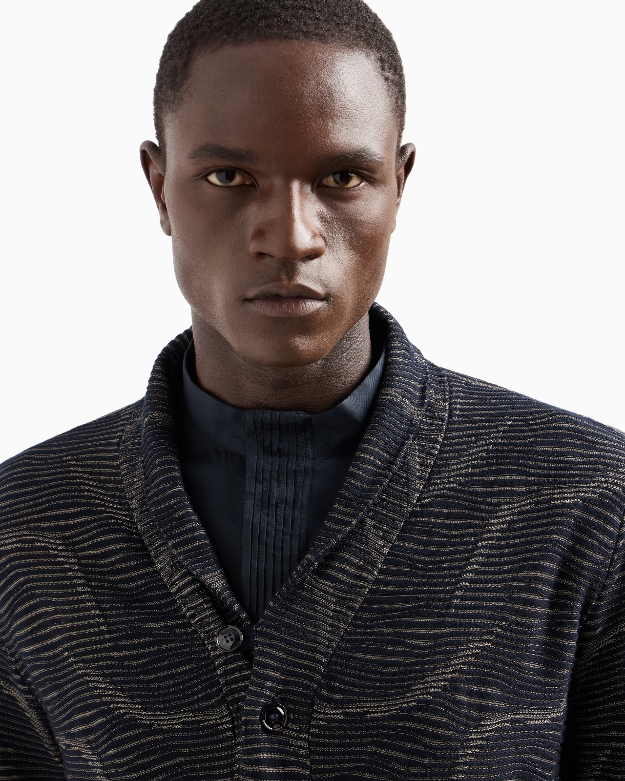 JACQUARD COTTON, VISCOSE AND CASHMERE CARDIGAN - 5