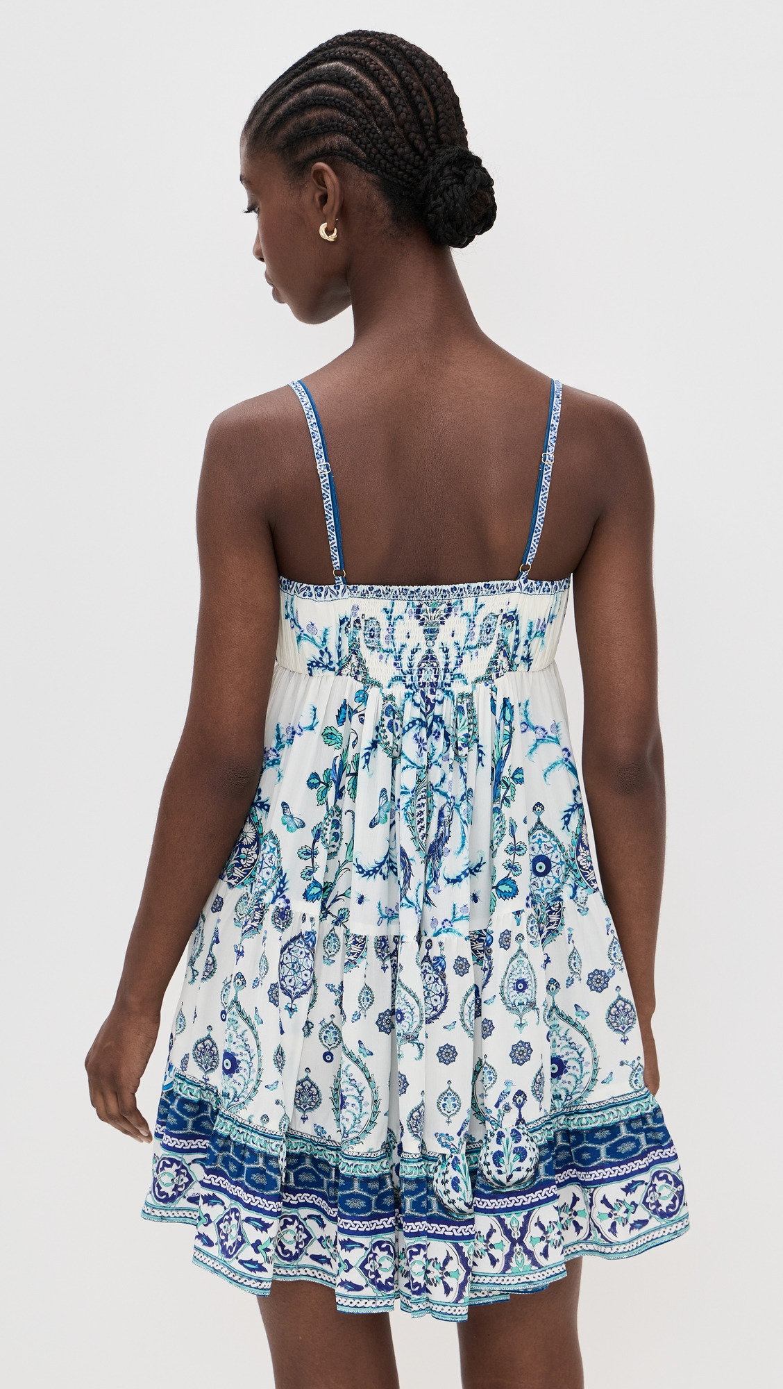 Gathered Bust Tiered Mini Dress - 2