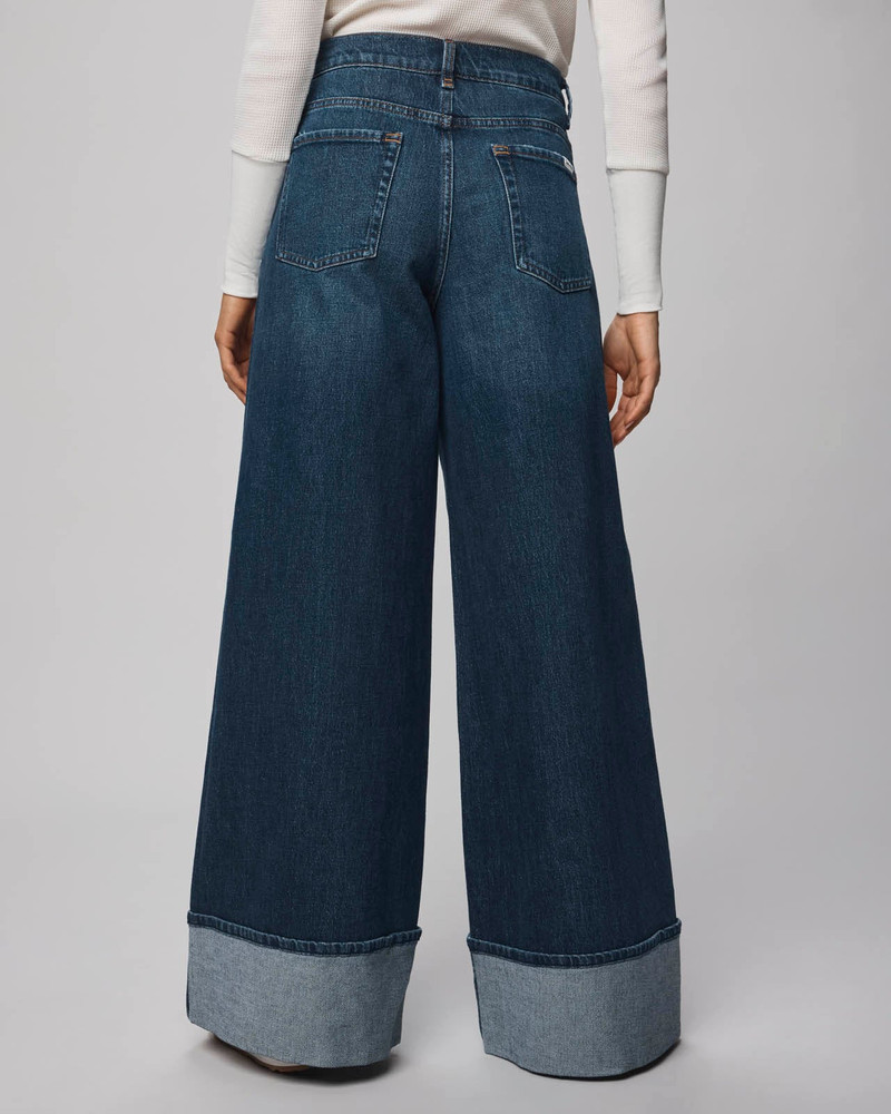 Splendid Ravyn Cuffed Wide Leg Jean in Dark Wash outlook