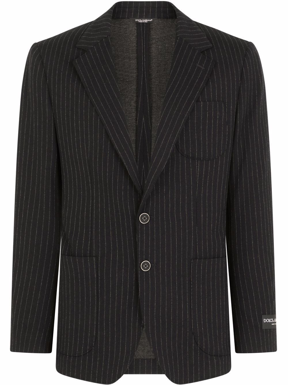 pinstripe single-breasted blazer - 1