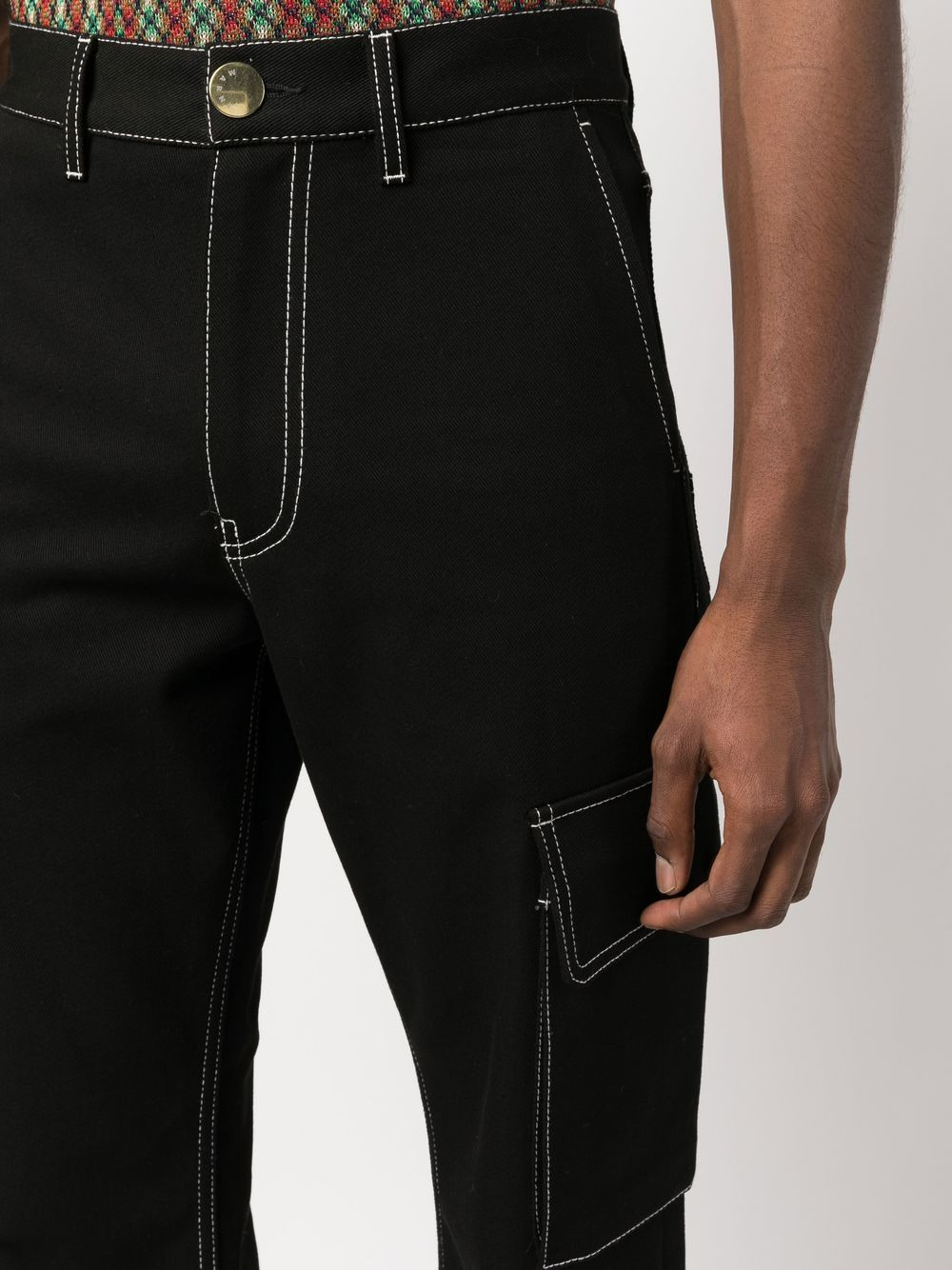 flared cotton chinos - 5