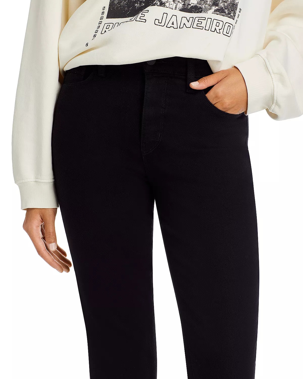 Kendra High Rise Crop Flare Jeans in Blanc - 6