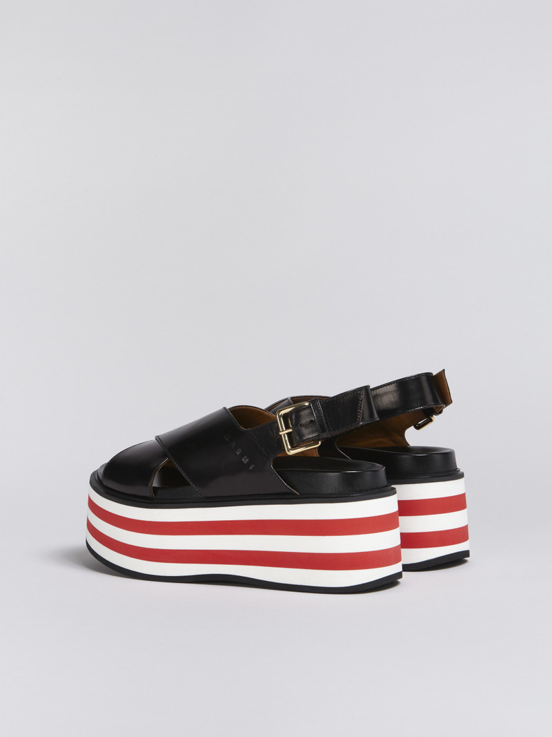 Marni BLACK LEATHER FUSSBETT WEDGE outlook