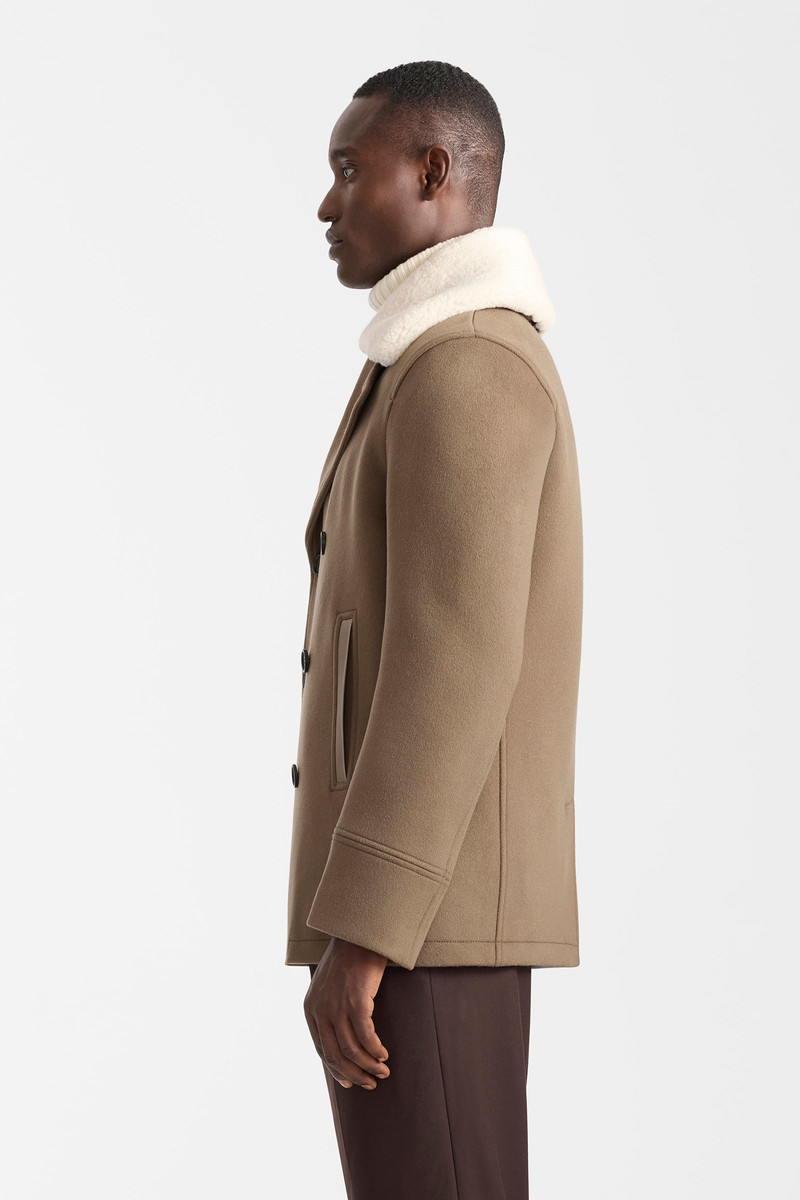 COLE-Z wool double-breasted jacket with shearling collar 4