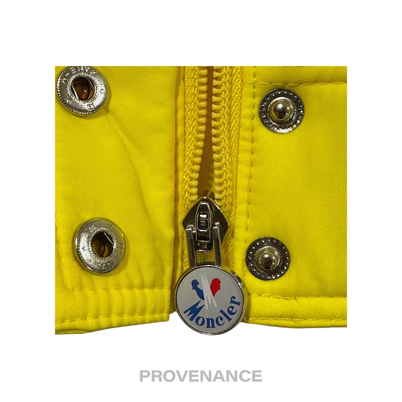 Moncler Logo Light Ski Jacket Coat - Yellow L Hood - 11