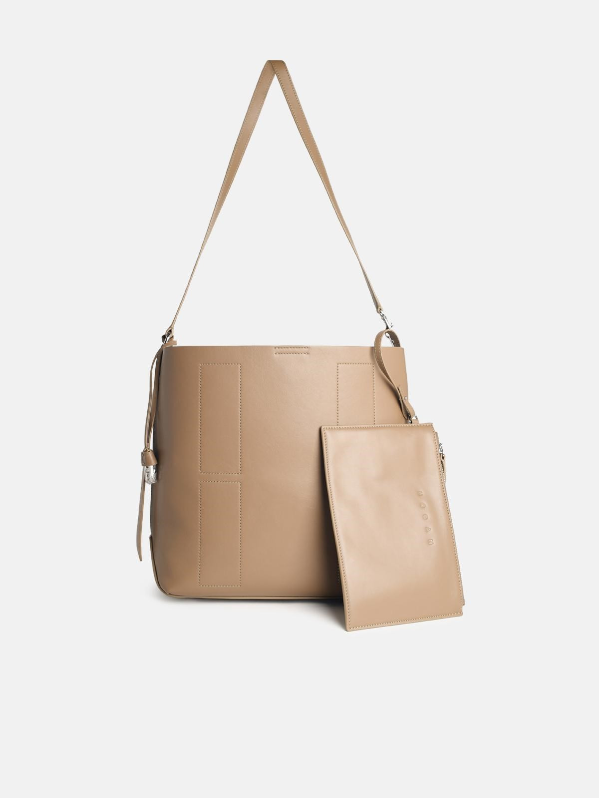 DOVE GREY LEATHER BAG - 3
