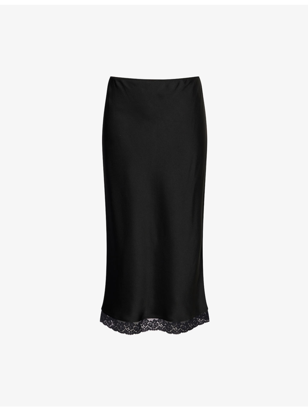 Lace High-Waist Woven Midi Skirt - 1