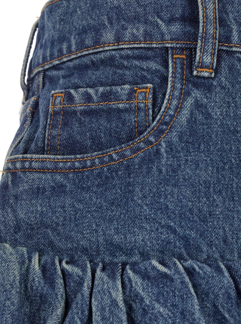 Coperni Women Blue Miniskirt With Logo Patch On The Rear And Gathered Hem In Denim Woman - 3