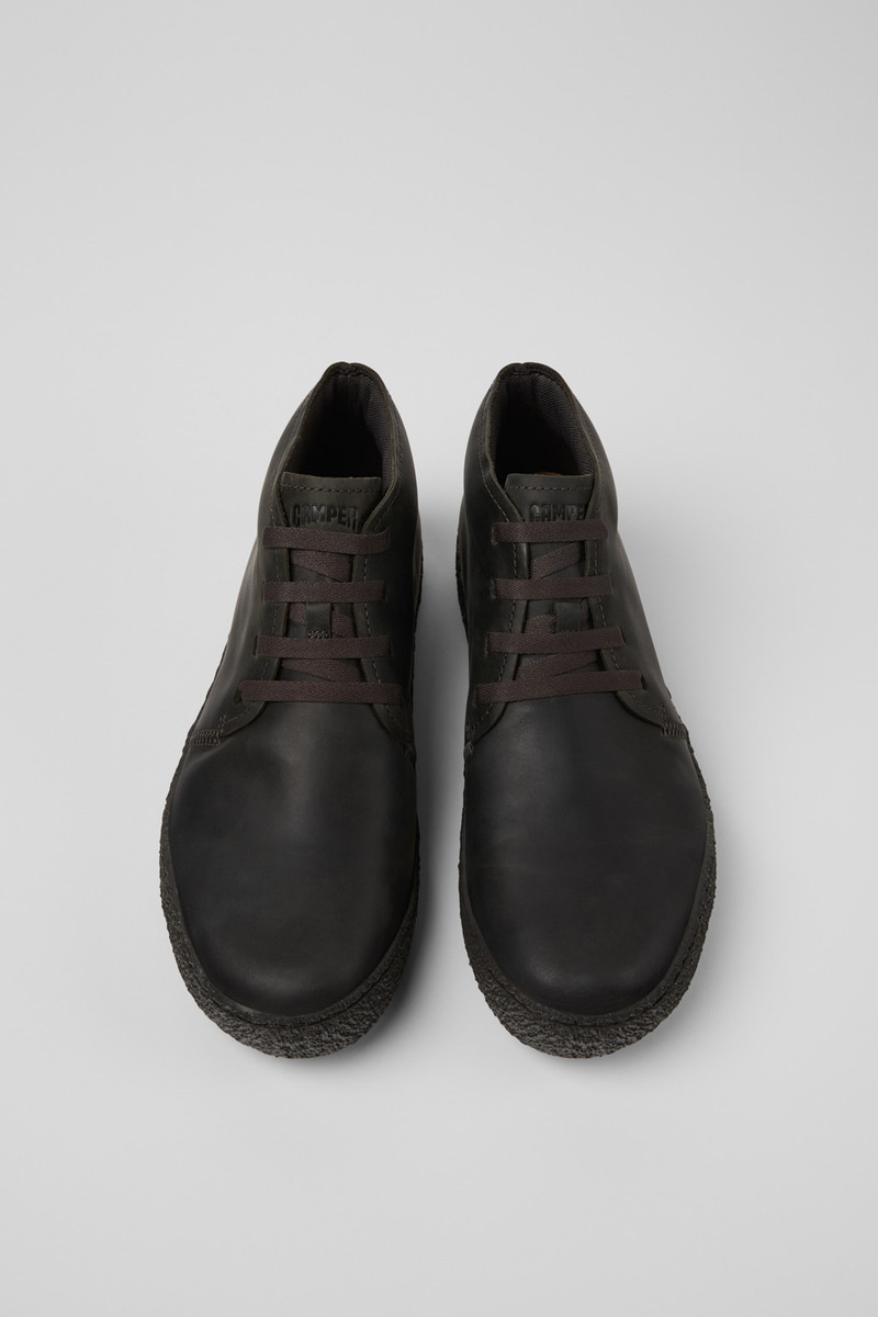 Gray Nubuck Ankle Boots for Men. 4