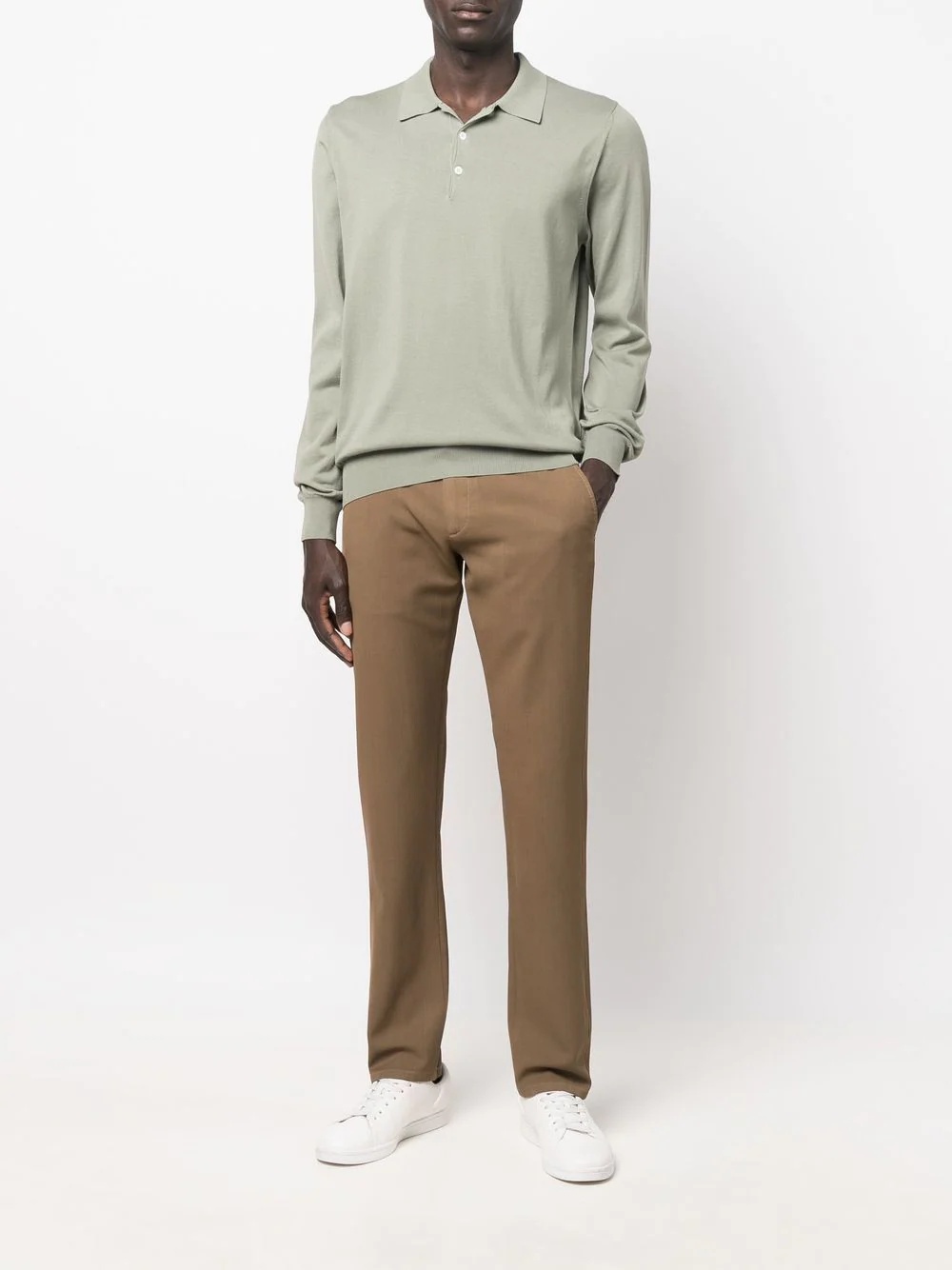 long-sleeve polo jumper - 2