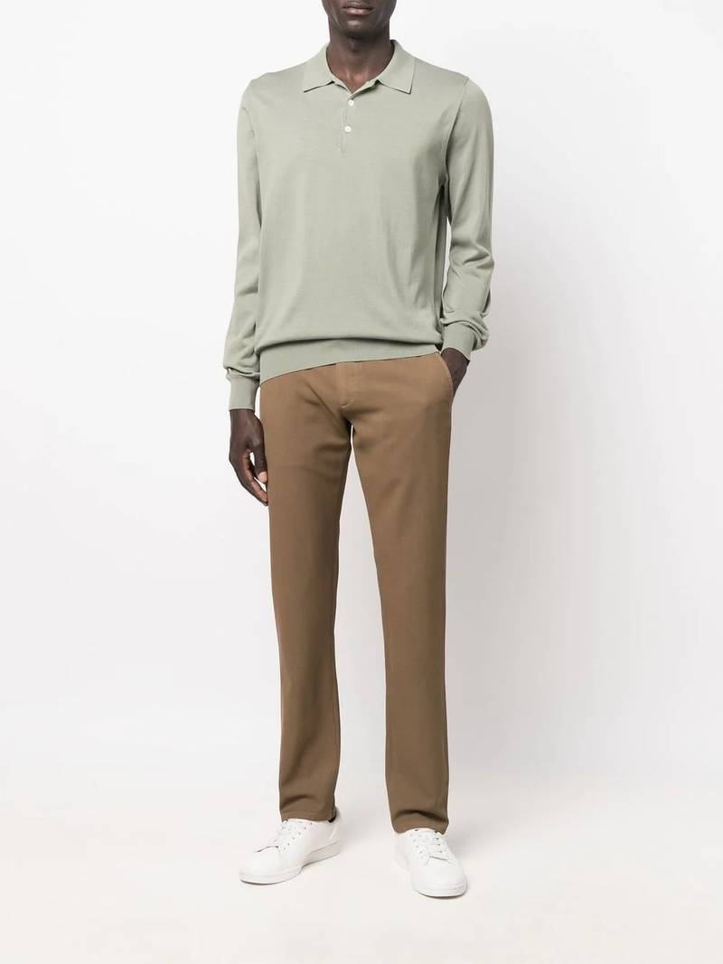 Canali long-sleeve polo jumper outlook