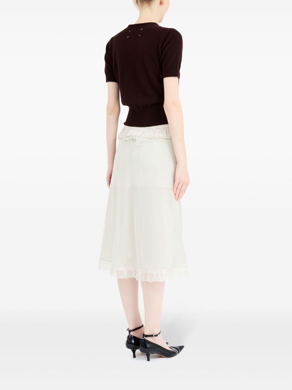 checked midi skirt - 4