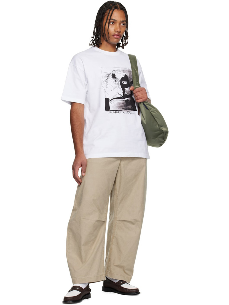 Comme des Garçons Homme Beige Cotton Oxford Garment Treated Trousers outlook