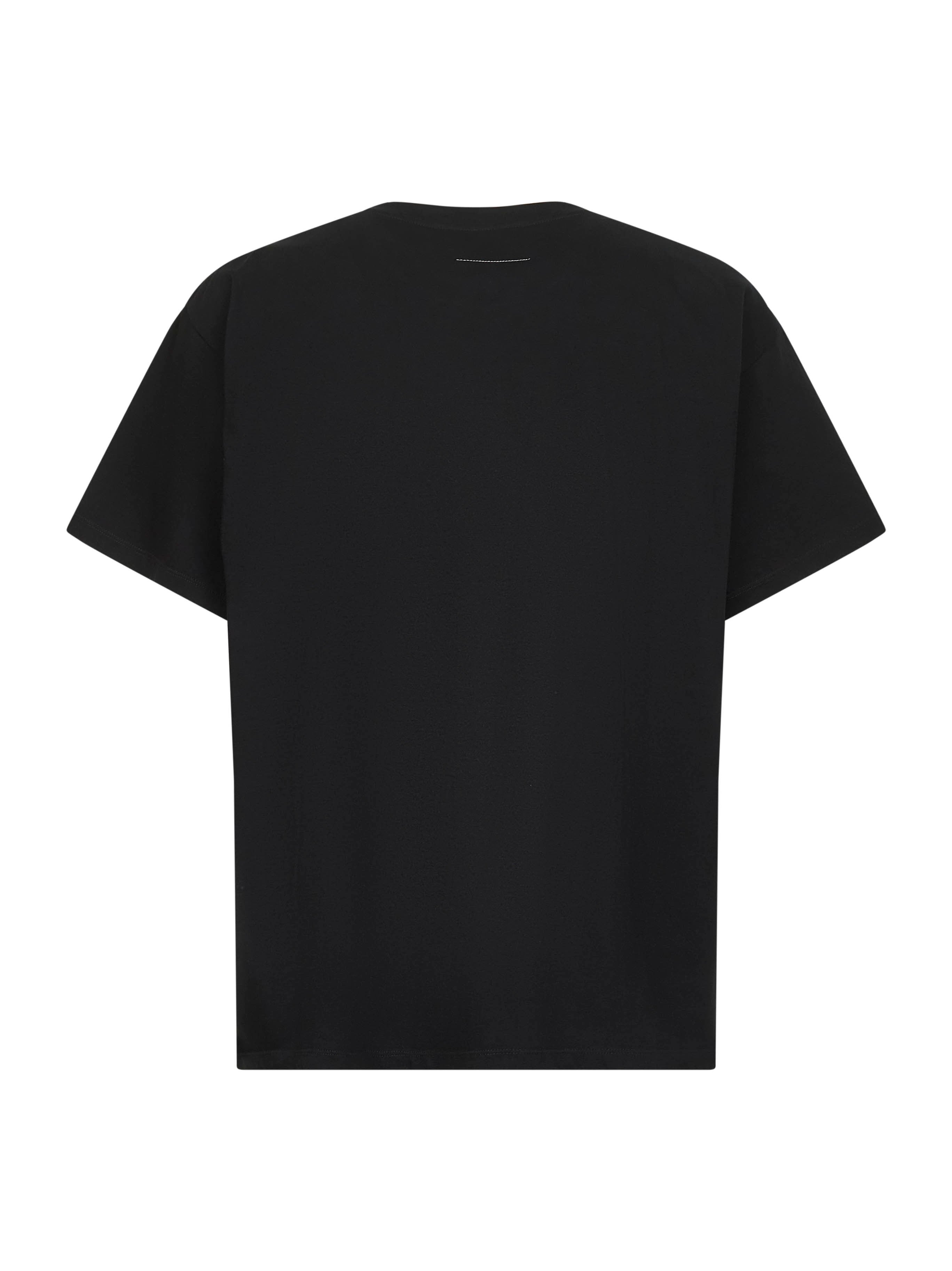 Black jersey trompe l'oeil T-shirt - 2