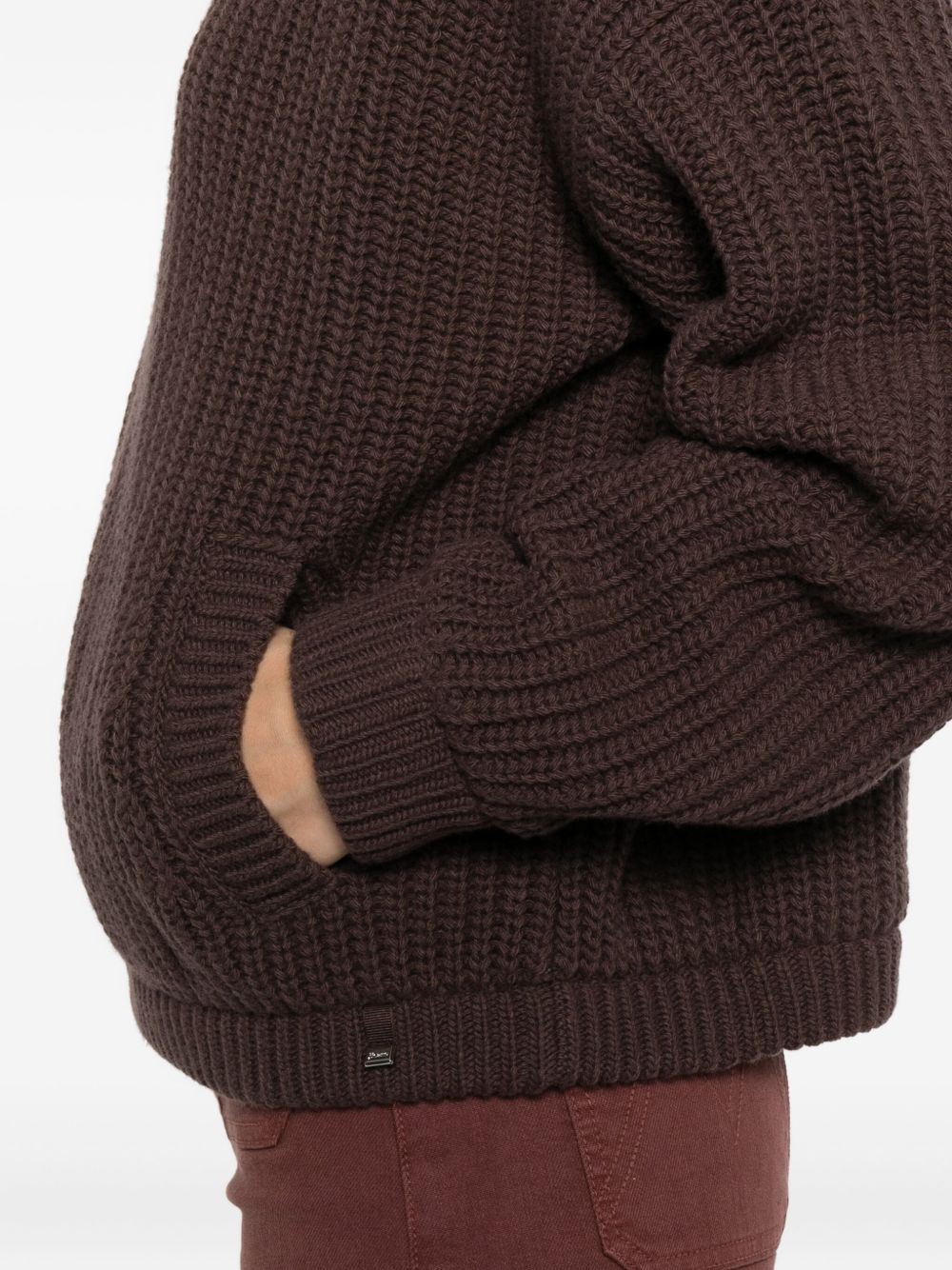 ribbed zip-up cardigan - 5