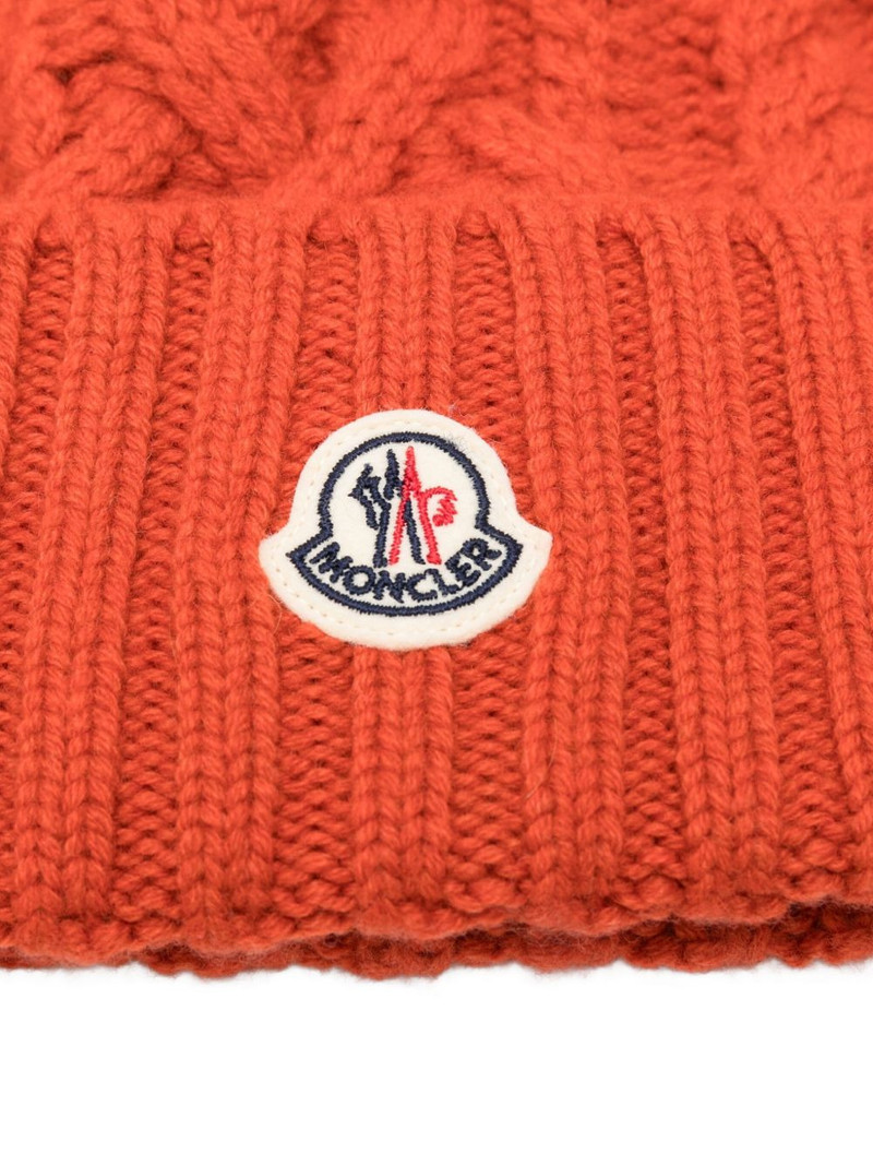 Moncler cable-knit pom-pom beanie outlook