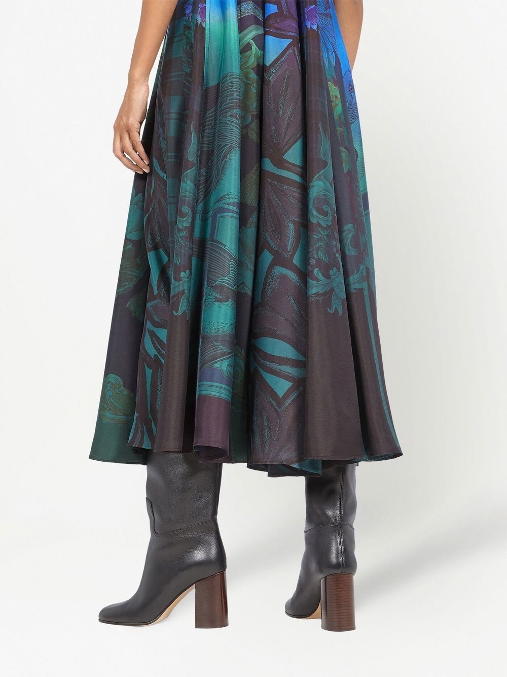 sleeveless graphic-print dress - 4