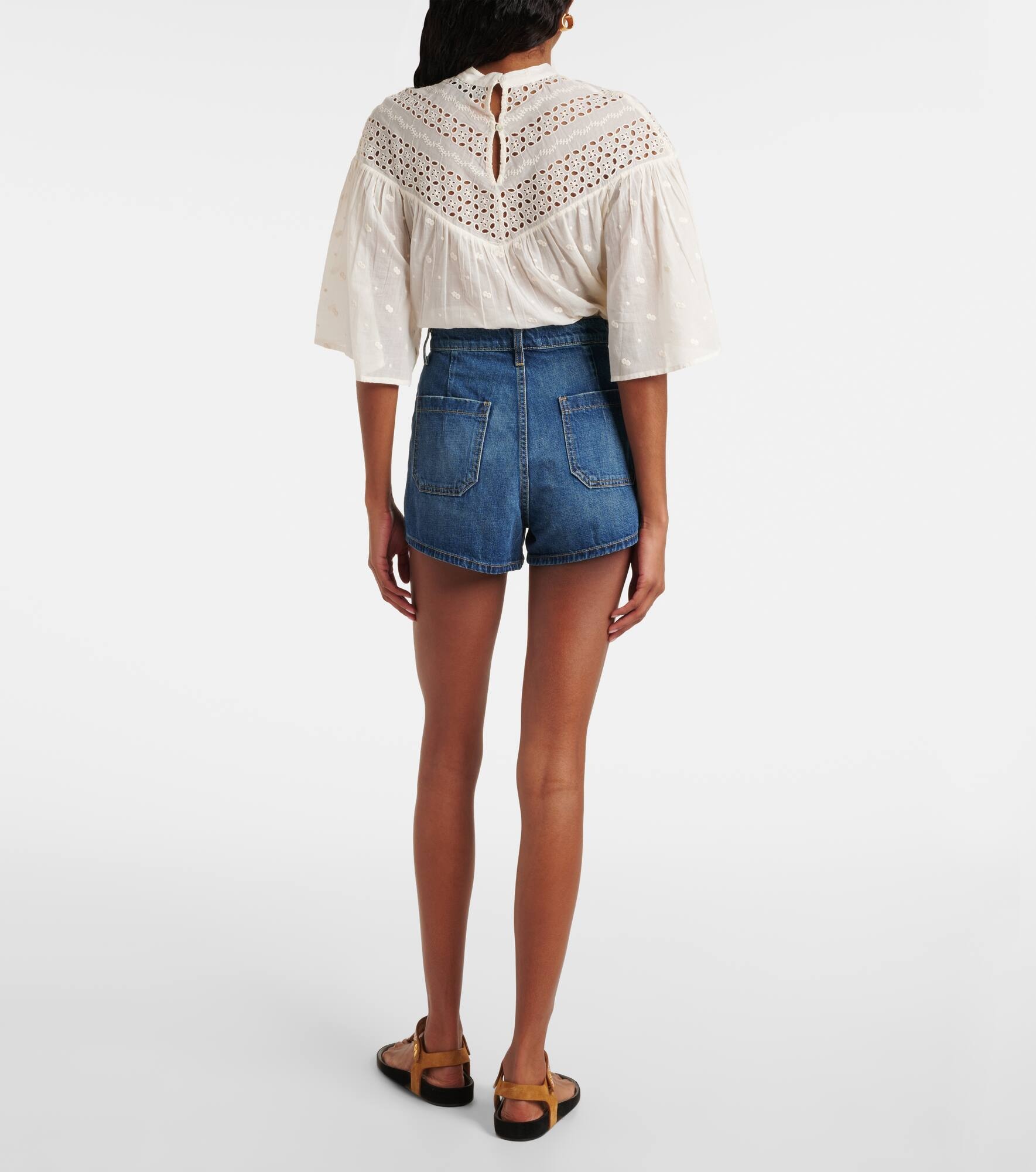Harley high-rise denim shorts - 3