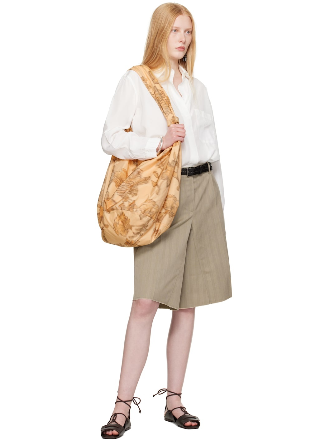 WORK SHOP Emporio Armani Orange Jacquard Goccia Bag - 4