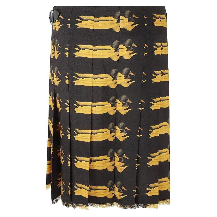 Burberry Wool Frayed-Edge Animal-Printed Mini Skirt - 7