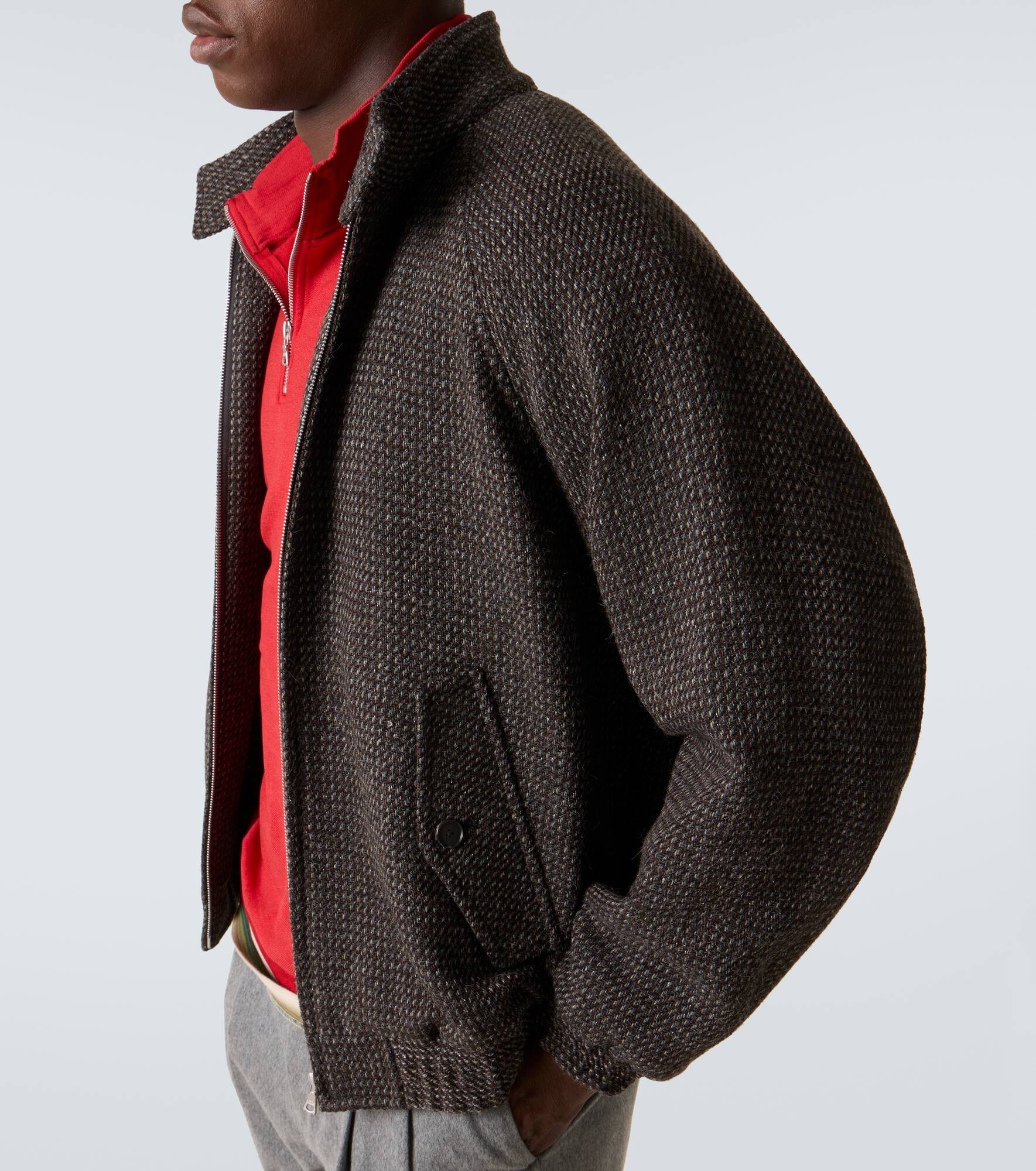 Wool, alpaca, and silk tweed blouson jacket - 5
