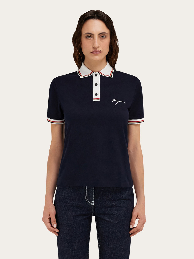 FERRAGAMO Two-tone polo outlook