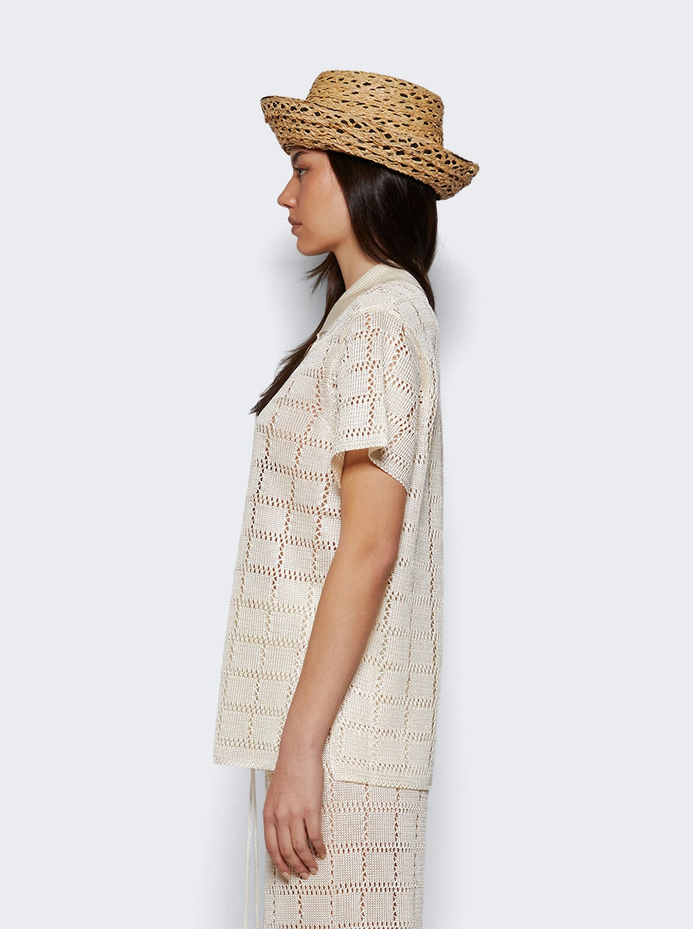 Short Sleeve Patchwork Shirt Natural - 3
